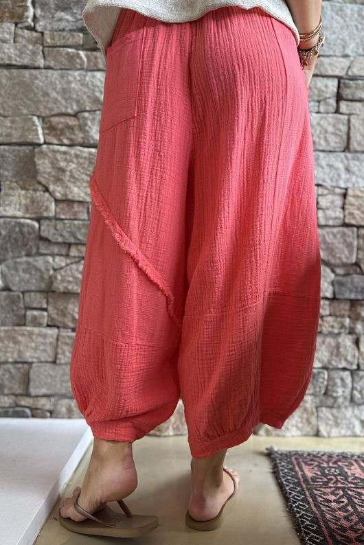 Tasha Cushion Cotton Driftwood Bloom Pant Watermelon